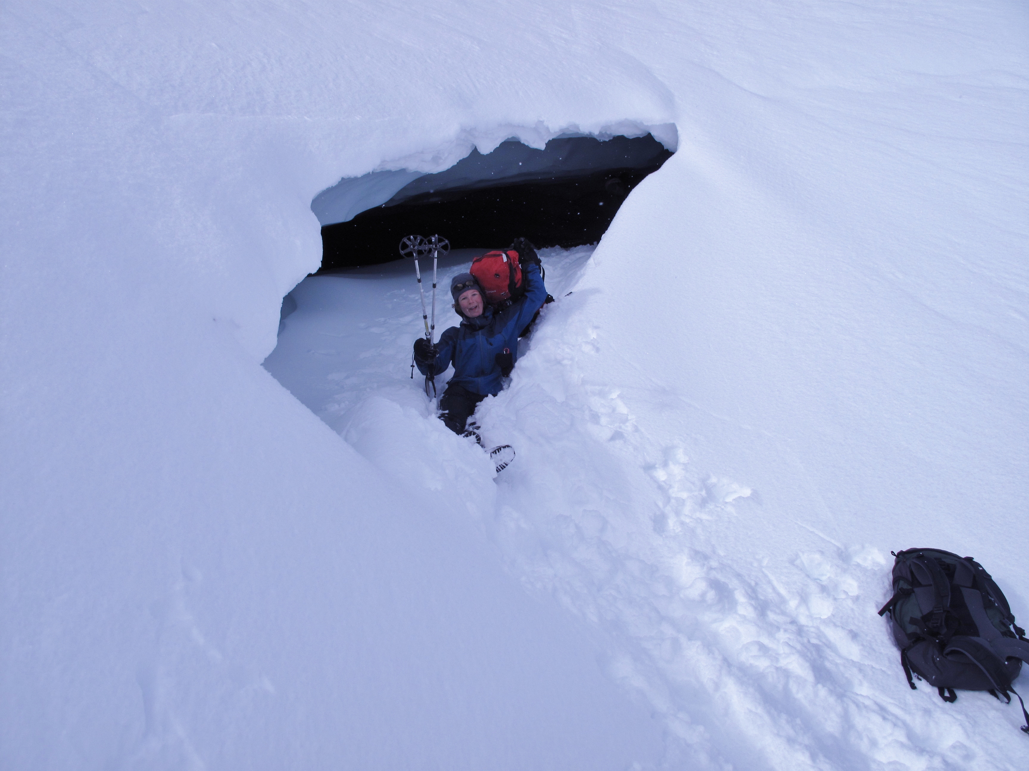 Coming back out of the glacier. 8 April 2011 Photo: Magnus Strand