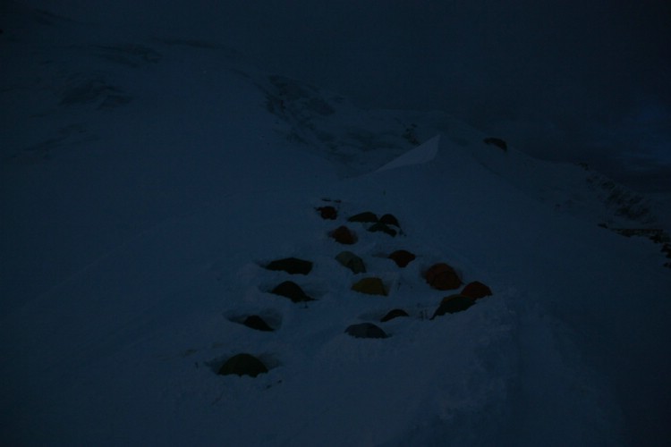 The tents above Gouter! Photo: Carl Lundberg