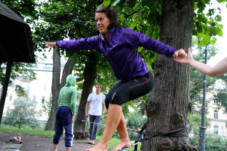 Slackline! Foto: Johanna Feuk