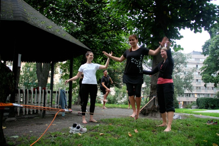 Slackline! Foto: Johanna Feuk