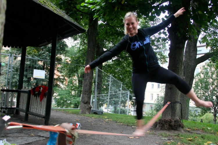 Slackline! Foto: Johanna Feuk