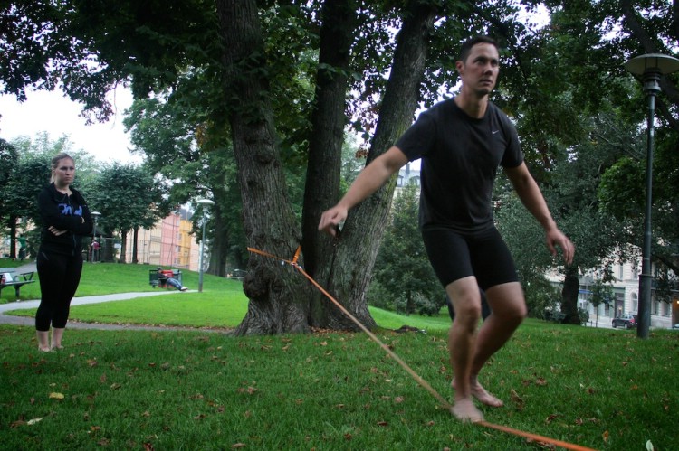 Slackline! Foto: Johanna Feuk