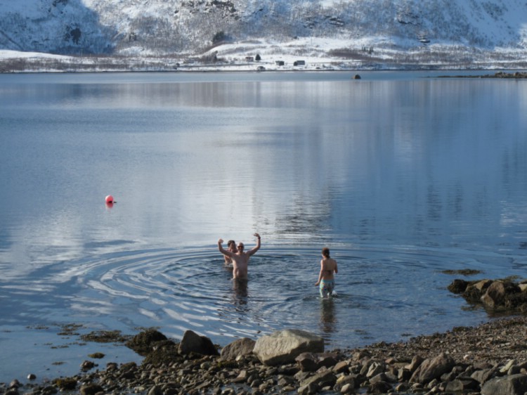 Afterski swim. Arctic Combo week April 2012.  Photo: Magnus Strand