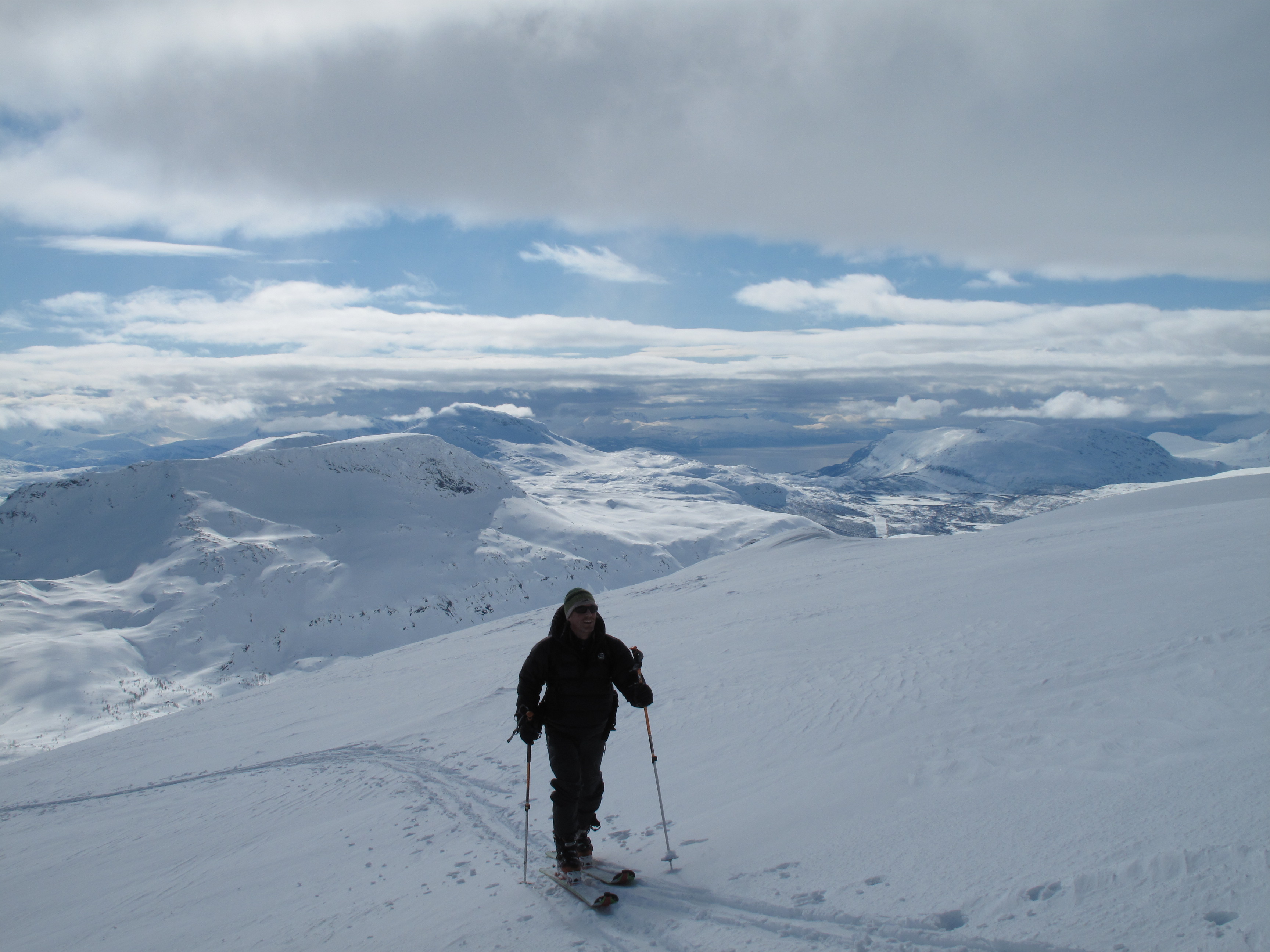 On the way up Spanstind. Arctic Combo week April 2012. Photo: Magnus Strand