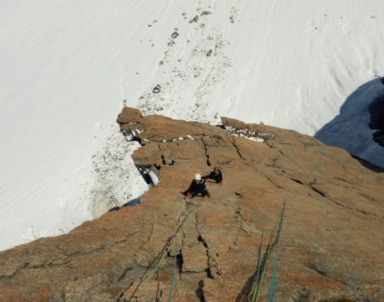 Brant klättring i Chamonix.     Foto: Morgan Salén