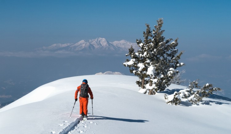 What is on the other side? Mountain Guide Andreas Bengtsson on a ski tour at Honshu, Japan. Photo: Henrik Bonnevier