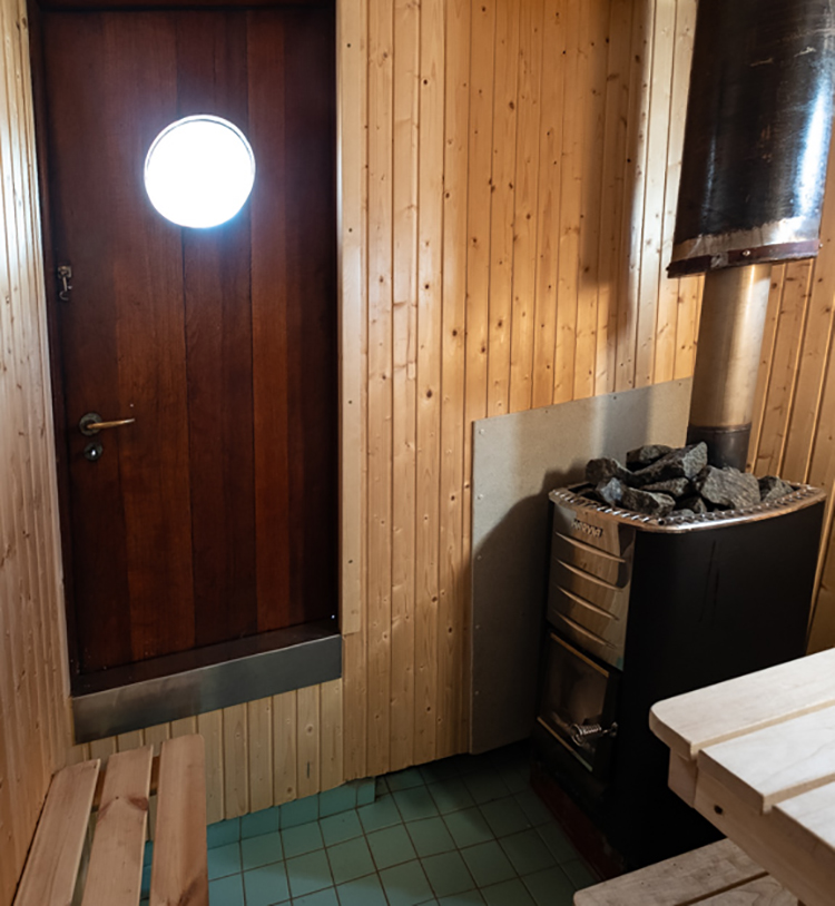Bastu ombord p MS Bergsund