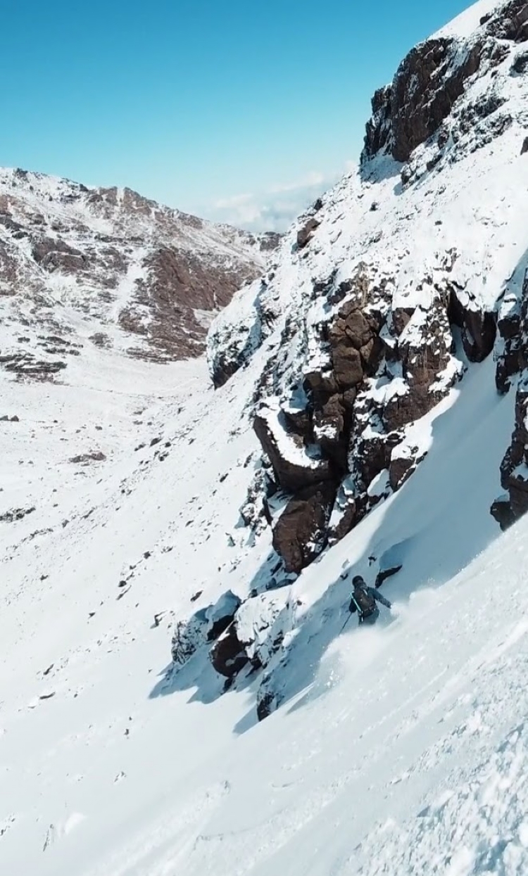 Great skiing on mount Toubkal. 