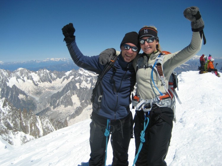 Martin and Charlotte on the summit of Mt Blanc. July 2008.       Photo: Andreas Bengtsson