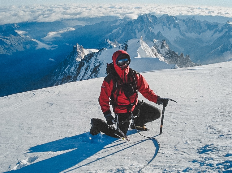 Richard on the summit of Mt Blanc the 23th of August 2006. Photo: Andreas Bengtsson