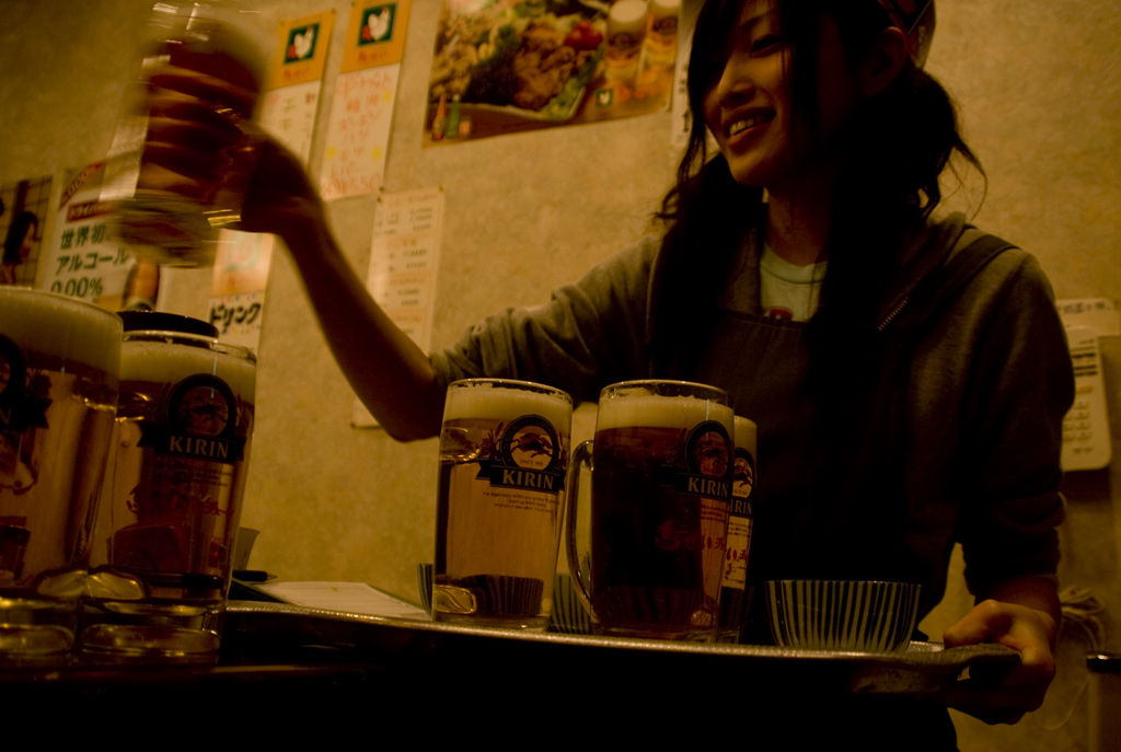Kempei means Cheers in Japanese. Hokkaido, Japan. January 10 2010. Photo: Andreas Bengtsson 