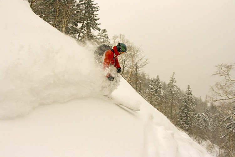 Anders Wärvik skiing powder. Hokkaido, Japan. January 11 2010. Photo: Andreas Bengtsson 