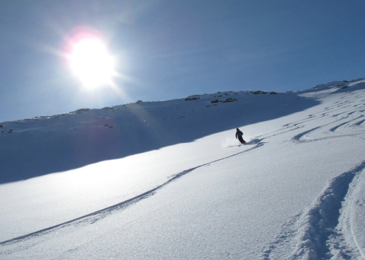 Powder cruising on Gorsacohkka, 31st March 2010 Photo: Lisa Auer