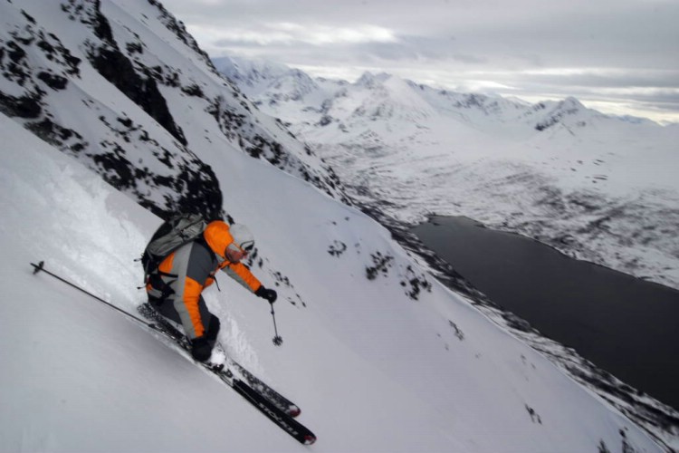 Andreas Bengtsson skiing at Storgalten.     Photo: Patrik Lindqvist