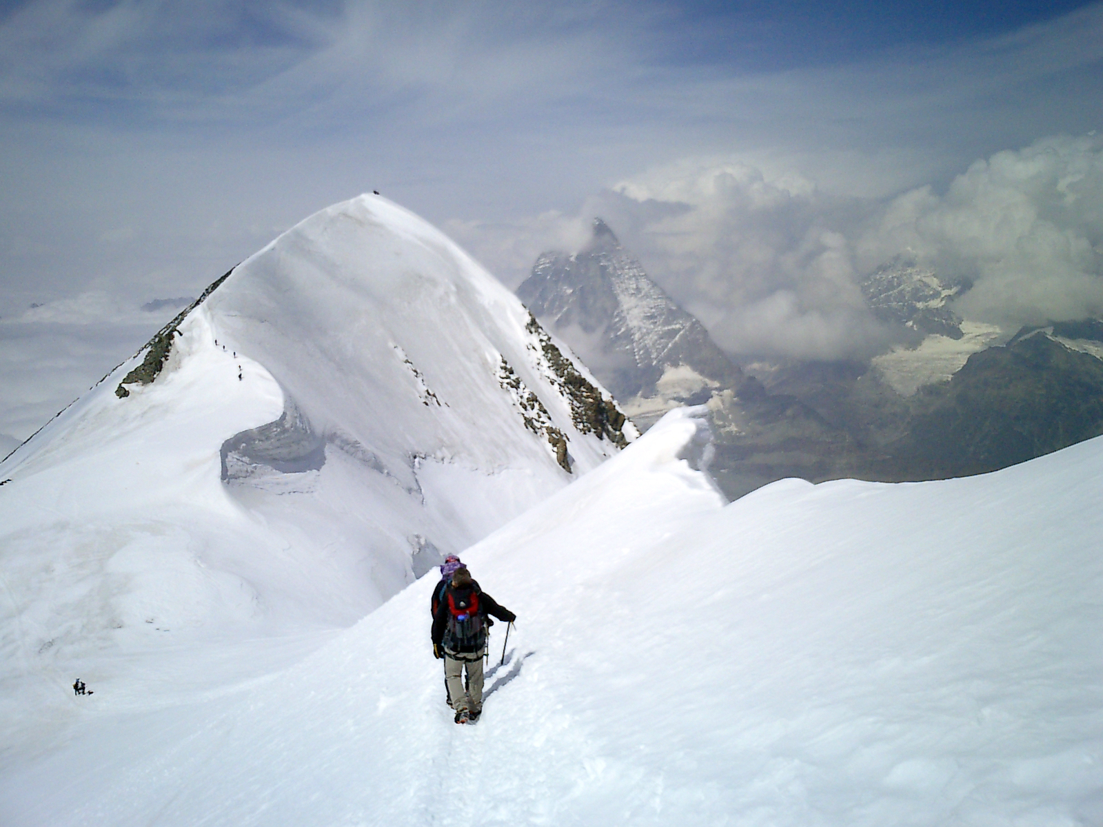 Breithorn traversen. Ett klassisk stt att aklimatisera sig infr bestigning av Matterhorn. Foto: Andreas Bengtsson