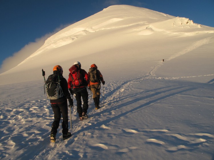 Starting the last climb to the summit. June 2010.       Photo: Magnus Strand